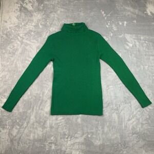 Pendleton Women's Pure Wool 1/4 Zip Turtle Neck Sweater Size 34 Green